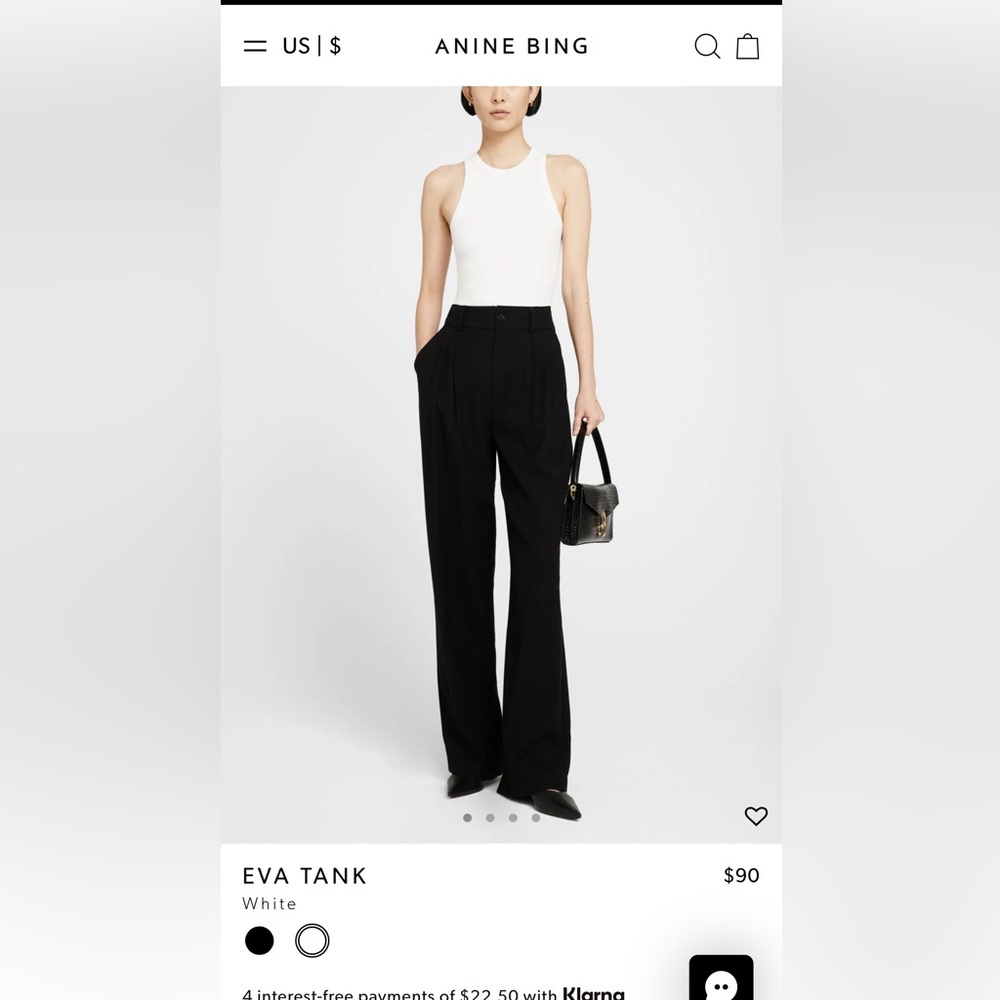 Anine bing white Eva tank top XS